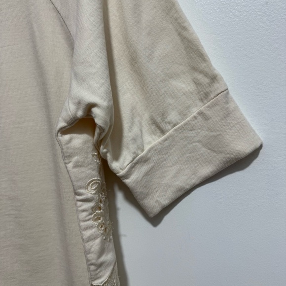 Saturday Sunday Anthropologie Posies Embroidered Floral Artsy Sweatshirt Medium - Picture 9 of 13